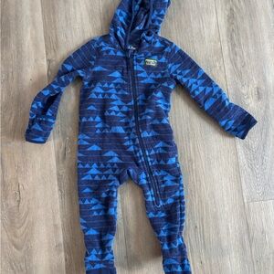 L.L. Bean Navy and Blue Geometric Baby One Piece